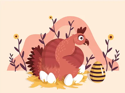 Surprise art character design chicken egg illustration vector