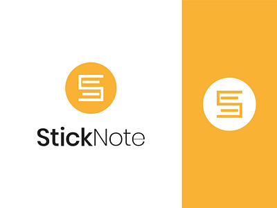 Stick Note brand identity branding clean icon logo minimal note s icon stick