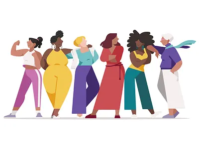 International Women's Day 2d character flat illustration international womens