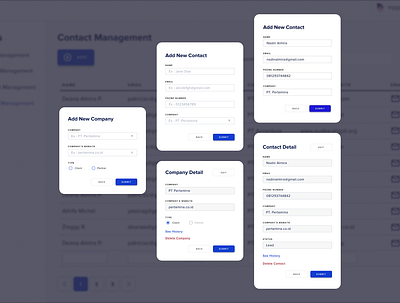 Form Field - Contact Management - CRM System add add card add new company contact contact form contact page crm crm software customer relationship management delete detail detail page edit form form design form field history view website