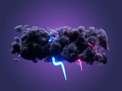 Monsoon Clouds 3d 3d art b3d blender3d cloud cloudy design illustration lightning monsoon practice rain storm