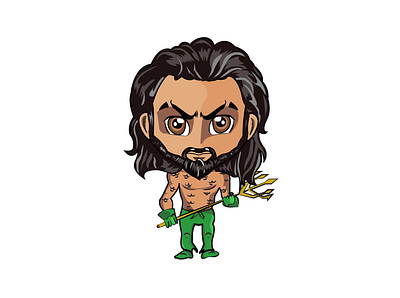 Aqua Man Chibi Illustration adobe illustrator aquaman arthur avengers chibi design illustration jason momoa sticker superhero vector