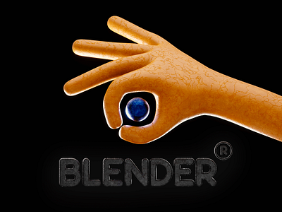 hand blended 3d 3d art b3d blender3d branding design hand illustration logo made practice