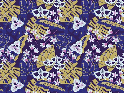 Tropical pattern decorative design floral flower nature pattern seamless simple surface design texture