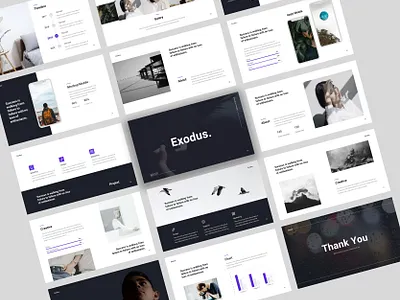 Exodus - Minimal Business Powerpoint Template black business clean company profile corporate creative gray minimal minimalism modern multipurpose photography pitchdeck portfolio proposal simple startup studio unique white