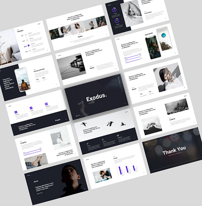 Exodus - Minimal Business Powerpoint Template black business clean company profile corporate creative gray minimal minimalism modern multipurpose photography pitchdeck portfolio proposal simple startup studio unique white