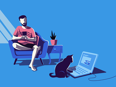 Unwind curefit everyday illustration minimal new normal observations screen stories unwind working from home