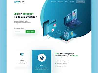 Website for Safety App cloud design homepage illustration isometric landing landing page ui vector webdesign website