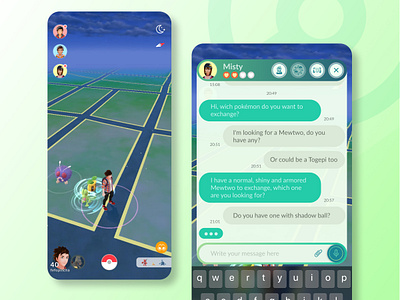 #DailyUI 013 - Direct Messaging app behance chat daily013 dailychallenge dailyui design system direct messaging dm figma new feature pokemon pokemon go ui