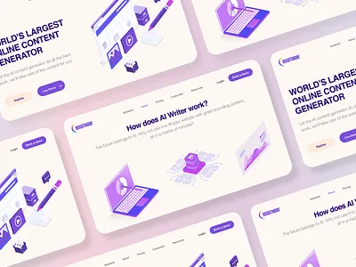 AI Content Generator branding clean minimalist ui ux vector