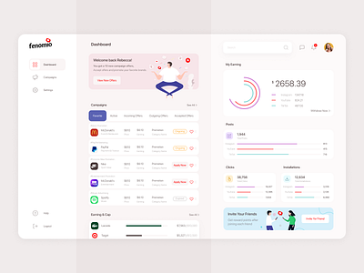 Social Media Promotion Platform analytics brand promotion dashboard design facebook graph illustration influencers instagram marketing online marketing promotion social social media social media dashboard socialmedia tiktok ui design uidesign ux design youtube