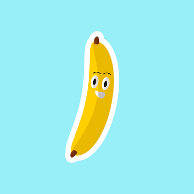 Banana Sticker banana design flat minimal shadows sticker sticker design vector