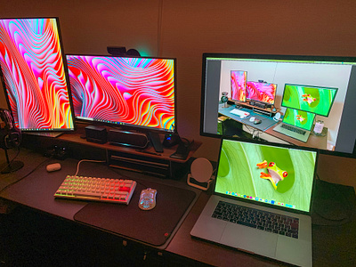 My Working and Gaming Desk, Work Desk and Gaming Spce. creative gaming monitor workspace