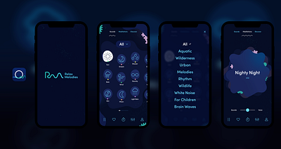 RelaxMelodies X Twinfactory app art direction ui