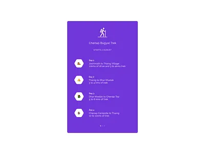 Trekking Itinerary - Design 100daysofui adobexd dailyui design itinerary trekking ui