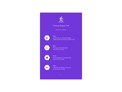 Trekking Itinerary - Design 100daysofui adobexd dailyui design itinerary trekking ui