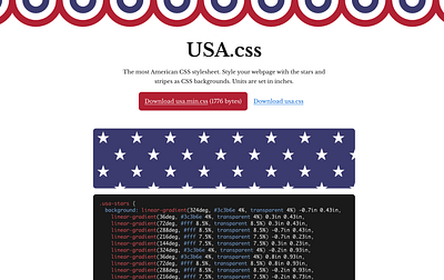 USA.css (1776 bytes) america blue css css3 html5 minimal red usa web design white