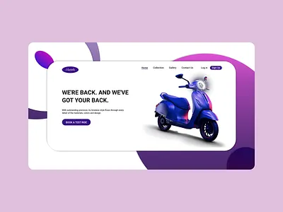 Chetak Web UI exploration bike concept design landingpage mockup modern scooter ui uiux uiuxdesign web webdesign website