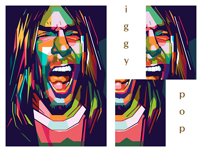 Iggy Pop american art artwork colorful design iggy pop illustration music popart punk rock and roll wpap