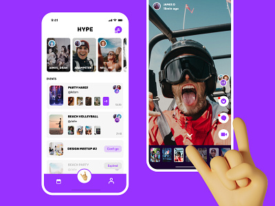 Hype Mobile App app friends ios mobile app mobile ui qusion social network videos