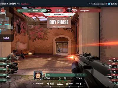 Valorant Spectator UI Concept fps gaming hud spec spectator spectrating ui