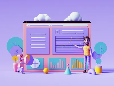 3D Web Illustration 01 3d 3d art 3d artist 3d design 3d modeling abstract blender branding c4d character data graphic design icons illustration ui uidesign ux web web design website