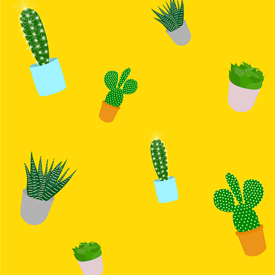 Cactus & Succulent Pattern adobe illustrator botanical brighton based cactus illustration design digital art digital design digital illustrator illustration illustrator cc pattern design plant illustration