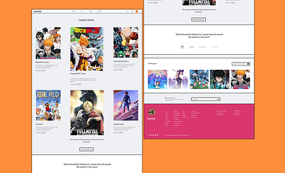 Anime website animated animation anime bleach daily 100 challenge dailyui design dragonball flat flatdesign one piece ui ux website