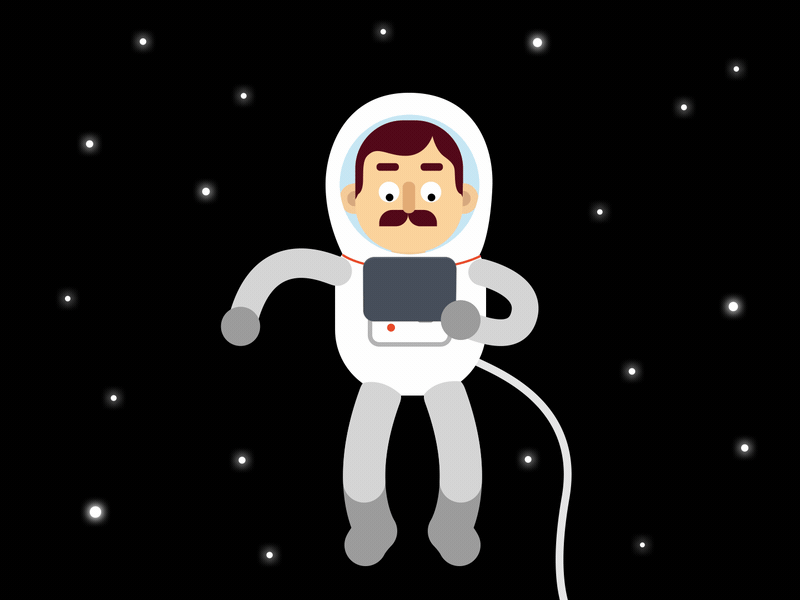 astronauts also want to watch Netflix. 2d animation ae after effects animation characters flat gif illustraion loop motion