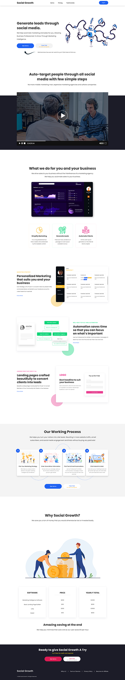 Social Growth design illustration ui ux