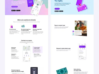 Warp Website banking finance fintech flat gradient minimal money ui ux web