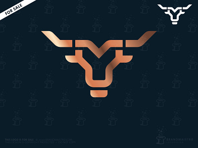 Strong Tech Bull Logo (logo sold to client) aggressive animal bison buffalo bull cow farmer head horns logo logo for sale mascot minotaur ox powerful strong taurus western zodiac sign