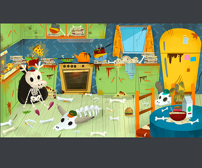 Kitchen background background art illustration