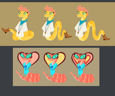 Snake and cobra design characterdesign illustration