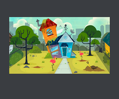 house backgrouns background art illustration