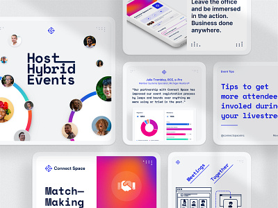 Connect Space — Instagram, LinkedIn, Facebook Social Media Posts brand branding clean connect dailyui design event future illustration instagram linkedin marketing minimal post space ui ux