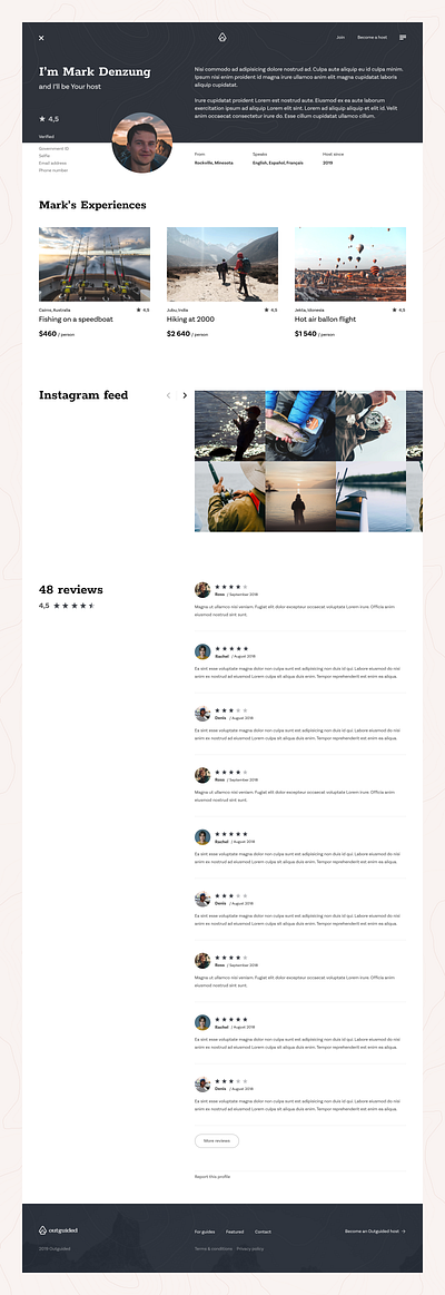 Outguided - host page clean ecommerce minimal mountain nature people photo product design round simple summer travel typography ui uiux ux web webdesign website