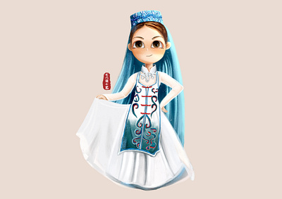 Hui nationality of 56 nationalities illustration