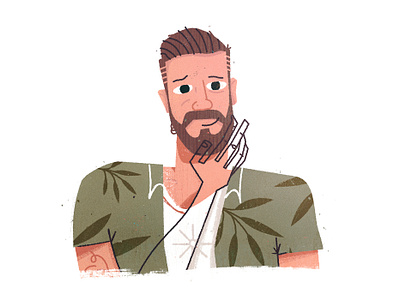 Mograph Mentor Colin avatar avatars beard character character design floral flowers headshot illustration