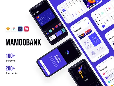 Mamoobank - Light mode & Dark mode account bank app bank card banking banking app booking app clean ui dark mode finance finance app finance business mobile app onboarding sign in transfer ui ui design ui kit ui ux wallet app
