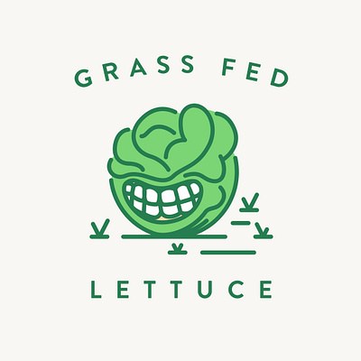 Grass Fed Lettuce craftbeer design drawing fed grass icon illustration lettuce linework simple typography vector