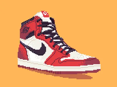 8-Bit Air Jordan basketball bulls chicago classic illustration michael jordan nba nike pdx pixel. pixel art portland shoe sneaker vintage