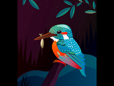 Series : Surreal vibrations of nature adobe illustrator adobe photoshop bird birdillustration branding design illustration kingfisher kingfisherart natural nature nature illustration procreate procreate app surreal ux vector website wildlife