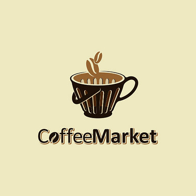 Coffee Market branding icon illustration logo typography vector