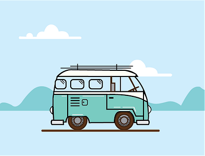 van adobe illustrator design illustration illustrator intothewild logo travel van vector