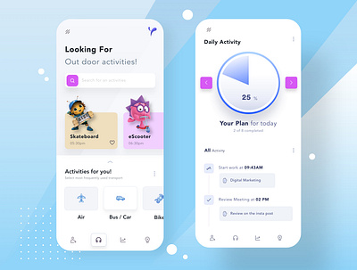 Student Activity FREE UI Kit - Mobile applications 2020 trend 2d 3d activity feed app design design dribbble flat ui icon icons illustration logo menu mobile app onboarding report typography ui userexperiencedesign ux