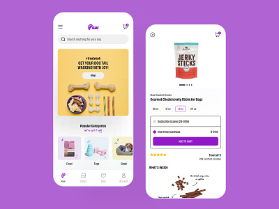 Paw - Online Pet Store App Design baxterboo chewy chuckanddons dog supplies entirelypets heads up for tails krisers litterbox mobile pet store pet supplies pet supplies plus petco petflow petland petsmart supertails thepetclub ui ux