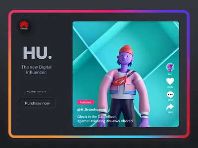 HU dance | Huawei Digital Influencer II 3d 3d artist 3danimation animation app blender character characterdesign dance design huawei huawei nova 5t illustration influencer interface motion octane ui ux web