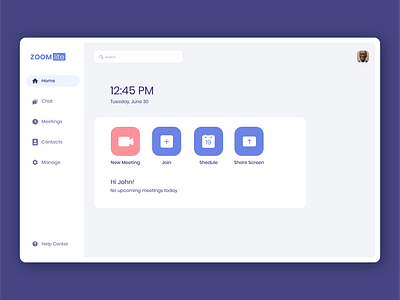 Zoom Lite App app design information meeting minimal ui ux webdesign zoom