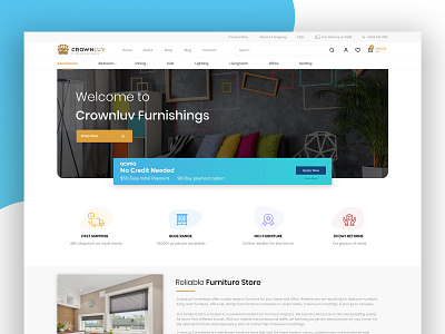 Furniture Website(e-commence) colorful design ecommerce flat furniture store furniture website homepage icons landing page design minimal ui ux